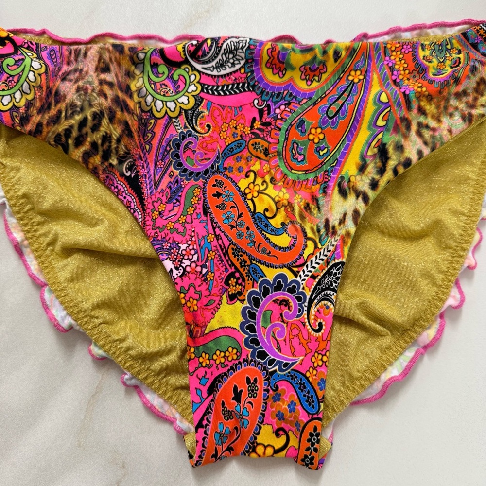 NEW!!! Luli Fama SHORE THING - Seamless Full Ruched Back Bikini Bottom - Size L - Picture 6 of 14
